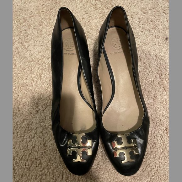 Tory Burch Shoes - Tory Burch Black Leather Short Heels - Size 8